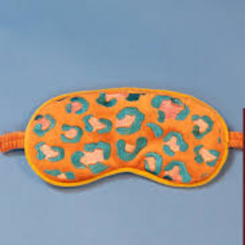 Powder Design Lavender Velvet Eye Sleep Mask Leopard Coral